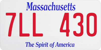 MA license plate 7LL430