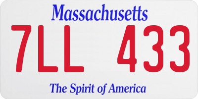 MA license plate 7LL433
