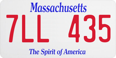 MA license plate 7LL435