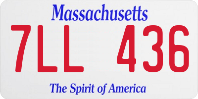 MA license plate 7LL436