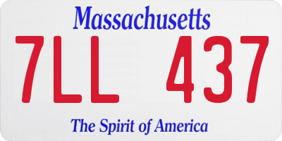 MA license plate 7LL437