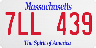 MA license plate 7LL439