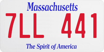 MA license plate 7LL441