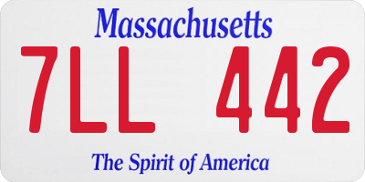 MA license plate 7LL442