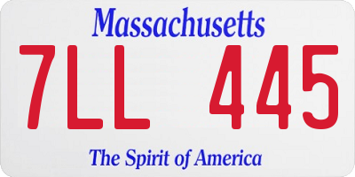 MA license plate 7LL445
