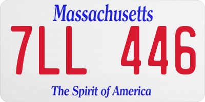MA license plate 7LL446