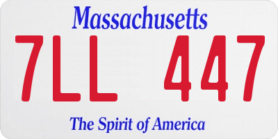 MA license plate 7LL447