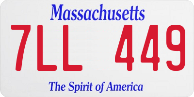 MA license plate 7LL449