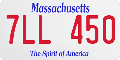 MA license plate 7LL450