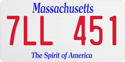 MA license plate 7LL451