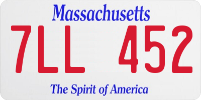 MA license plate 7LL452