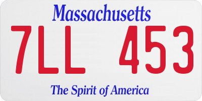 MA license plate 7LL453