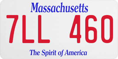 MA license plate 7LL460
