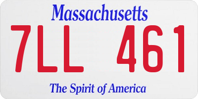 MA license plate 7LL461