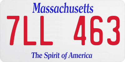 MA license plate 7LL463