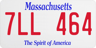 MA license plate 7LL464