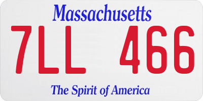 MA license plate 7LL466