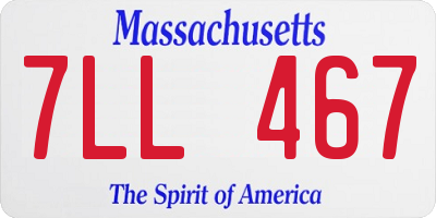 MA license plate 7LL467