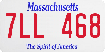 MA license plate 7LL468