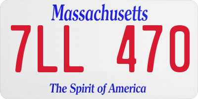 MA license plate 7LL470
