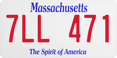 MA license plate 7LL471