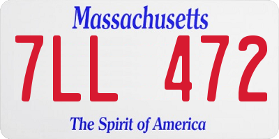MA license plate 7LL472