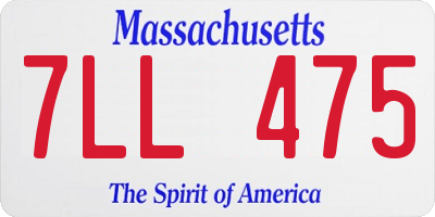 MA license plate 7LL475