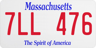 MA license plate 7LL476