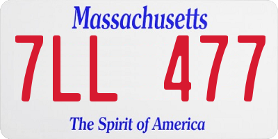 MA license plate 7LL477