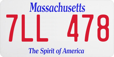 MA license plate 7LL478