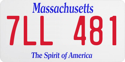 MA license plate 7LL481
