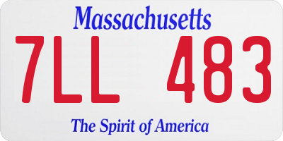 MA license plate 7LL483