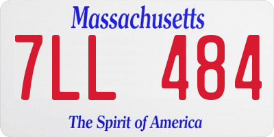 MA license plate 7LL484