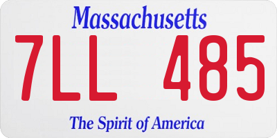 MA license plate 7LL485