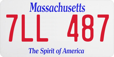 MA license plate 7LL487