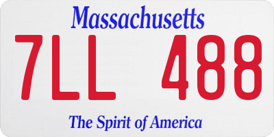MA license plate 7LL488