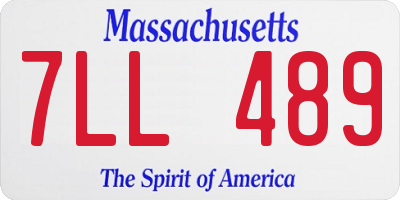 MA license plate 7LL489
