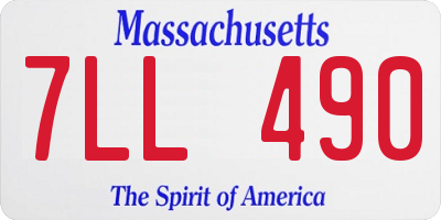 MA license plate 7LL490