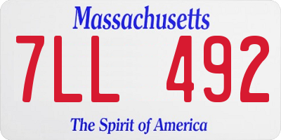 MA license plate 7LL492