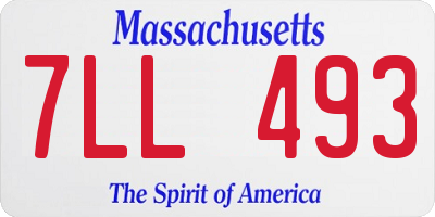 MA license plate 7LL493