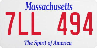MA license plate 7LL494