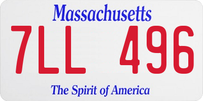 MA license plate 7LL496