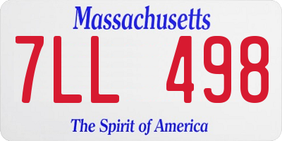 MA license plate 7LL498