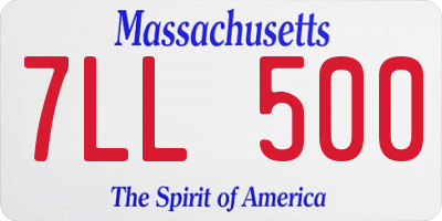 MA license plate 7LL500