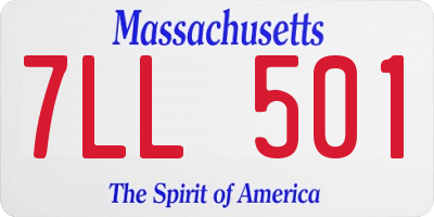 MA license plate 7LL501