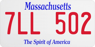 MA license plate 7LL502