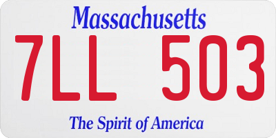 MA license plate 7LL503