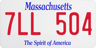MA license plate 7LL504