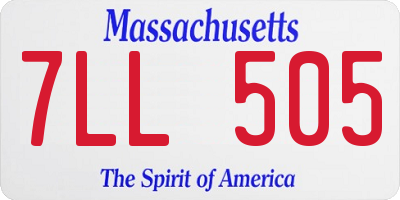 MA license plate 7LL505