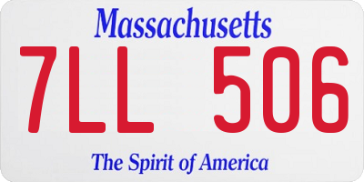 MA license plate 7LL506